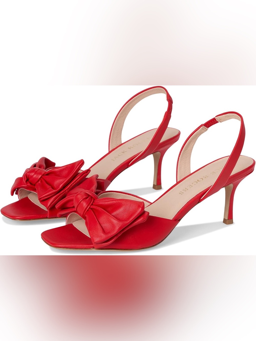 Jack Rogers Red Bow Eloise Slingback Heels